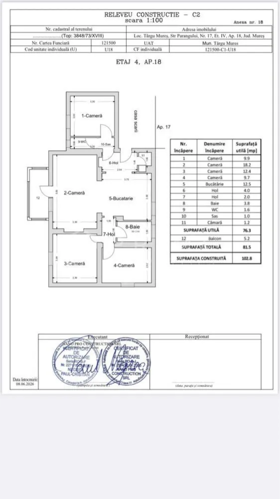 Apartament cu 4 camere | Suprafață generoasă 81mp | Dâmbu Pietros