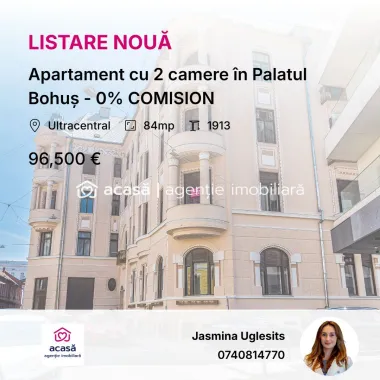 Apartament cu 2 camere în Palatul Bohuș - 0% COMISION