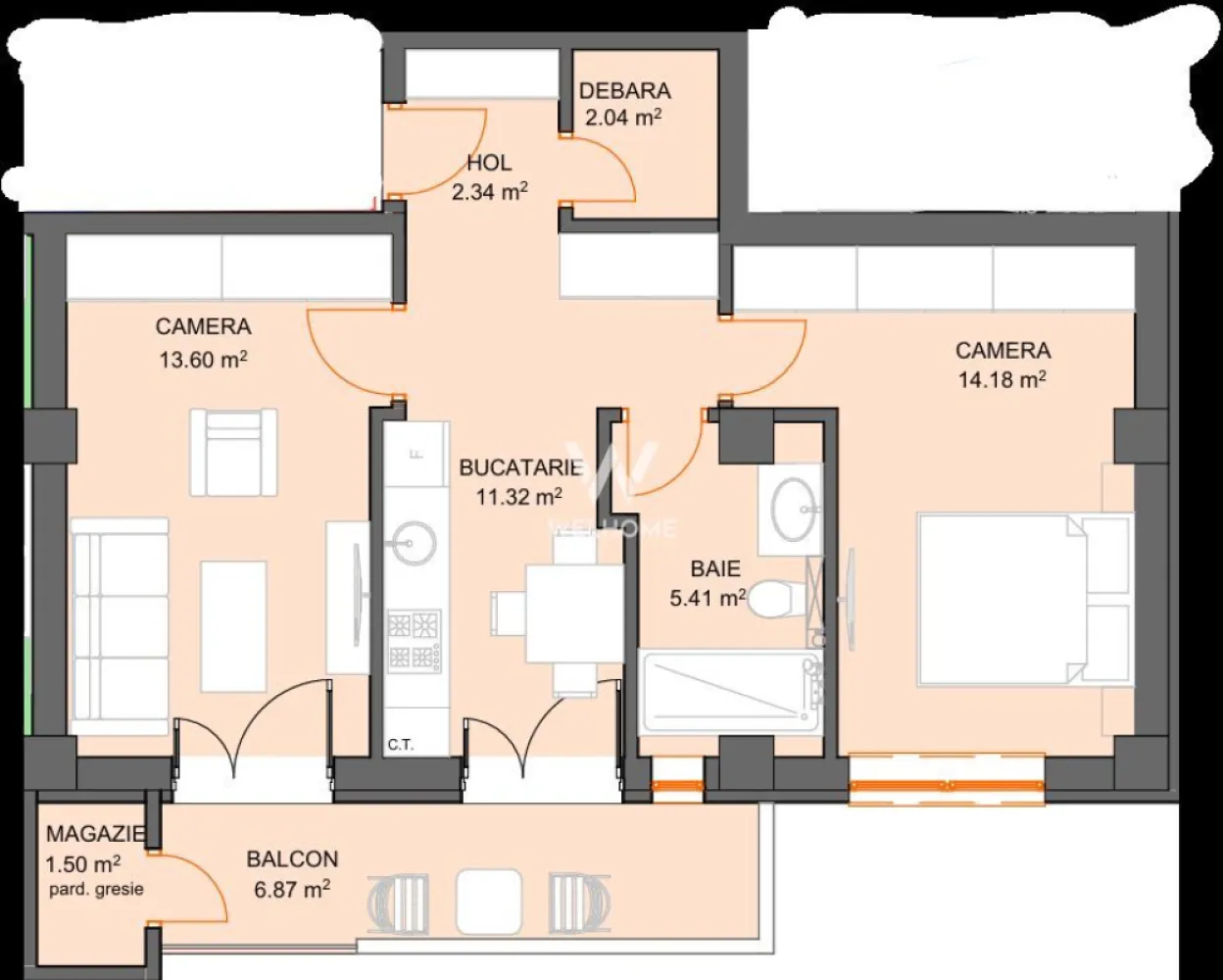 Apartament cu 2 camere si avans doar 5% - zona Doamna Stanca - Sibiu - Proiect nou in faza de constructie
Primele preturi listate
Dezvoltator cu o experienta de 15 ani pe piata
Loc de parcare suprateran (optional subteran) si spatiu depozitare pentru fiecare apartament inclus in pret
Termen receptie: 2028
Locatie: Zona Shopping City Sibiu

Apartament 2 camere cu predare La Alb (optional La Cheie).
Compartimentare: hol, dormitor, living cu bucatarie, baie cu geam, balcon, spatiu pentru depozitare

Alte puncte forte:
*Bloc modern D+P+6
*Incalzire in pardoseala
*Lift pentru 6 persoane
*Parcari pentru vizitatori
*Zona comerciala si de interes
*Spatiu amenajat pentru biciclete
*Vedere panoramica

Pret: 100 800 Euro TVA Inclus predare la stadiu interior La Alb. 
Optional pentru finisaje de interior +3000euro.