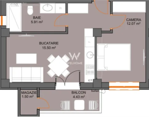 Apartament cu 2 camere si avans doar 5% - zona Doamna Stanca - Sibiu
