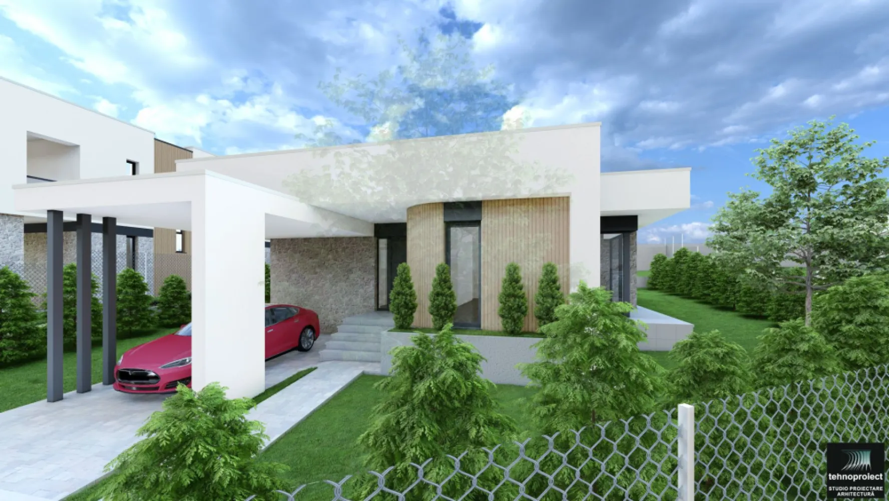 Vilă nou construită, 130 mp, 4 cam,Oradea. 255.000 € + TVA. Comision 0 - De vânzare: vilă modernă nr. 8, nou construită, SC 192 mp, SU 130 mp, teren 579 mp, 4 camere, 2 băi, 3 dormitoare, cartier exclusivist, Oradea, 255.000 € + TVA. Direct de la dezvoltator. Comision 0.

Proprietatea se predă semifinisată (pereți zugrăviți în alb), teren nivelat, pregătit pentru amenajare peisagistică, gard din aluminiu vopsit în câmp electrostatic, glafuri la gard și casă din granit, exteriorul finisat complet. Utilități realizate (gaz disponibil), încălzire în pardoseală, șemineu, carport.

Contact: 0751 254 234 – Flavius Bunoiu
