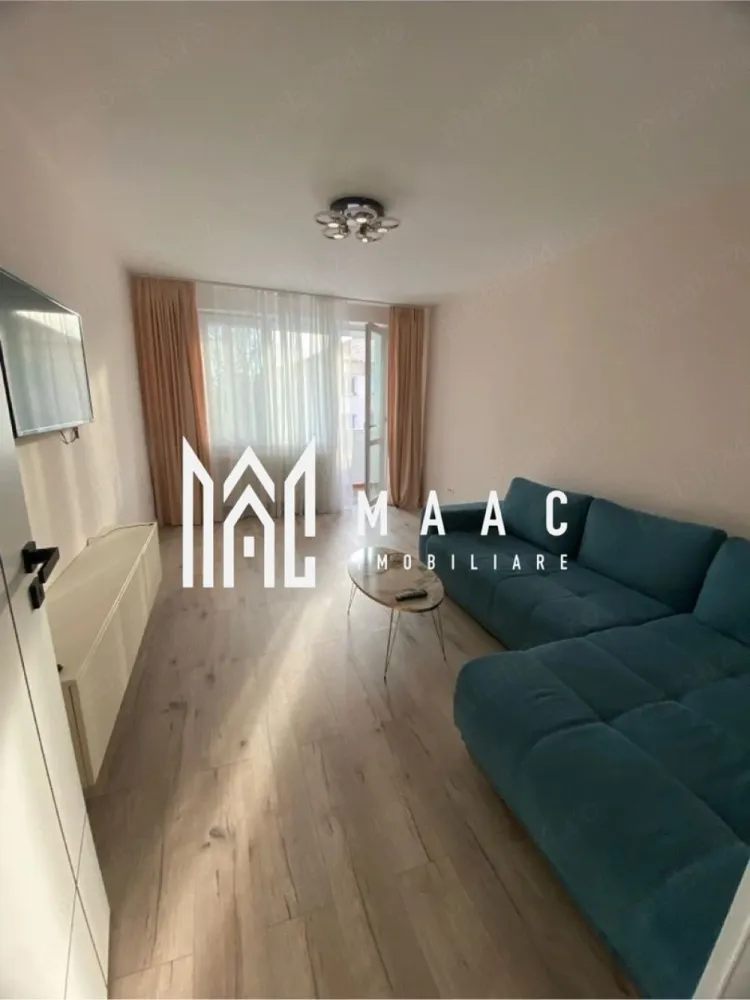 Apartament 2 camere decomandat | Hipodrom 1, Sibiu | 50 mp, balcon, etaj 4 - Apartament cu 2 camere decomandat, 50 mp utili, în Hipodrom 1, Sibiu, disponibil la închiriere cu 430 €/lună. Locuința este situată la etajul 4 și se predă complet mobilată și utilată, cu mutare imediată.

Detalii proprietate:
• Suprafață utilă: 50 mp, suprafață construită: 60 mp
• 2 camere, 1 dormitor, 1 baie, 1 bucătărie
• Compartimentare decomandată, confort 1
• Etaj 4 din 4, imobil construit în 1991
• 1 balcon acoperit
• Finisaje moderne
• Centrală termică proprie
• Mașină de spălat rufe, mașină de spălat vase, frigider și cuptor cu microunde
• Două televizoare
• Complet mobilat și complet utilat

Zona Hipodrom I oferă acces facil către Lidl, farmacii, supermarketuri, mijloace de transport și alte facilități necesare pentru traiul de zi cu zi.

Pentru detalii suplimentare și programarea unei vizionări, contactați consultantul MAAC Imobiliare. Cod anunț CP3170453.