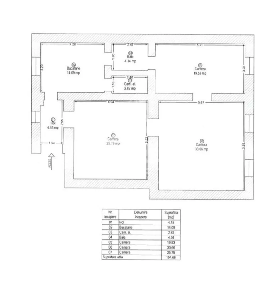 Apartament 3 camere, in Piata Maria, cladire in curs de reabilitare