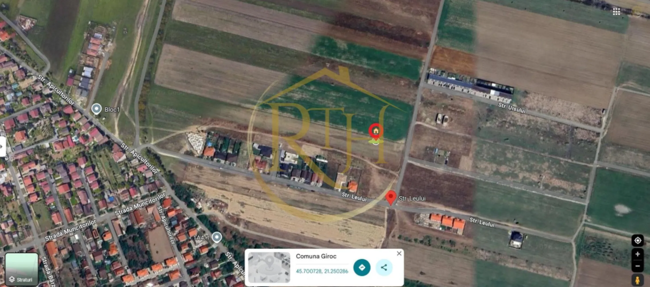 Oferim spre vanzare parcela pentru duplex, Giroc, suprafata 507 mp, 2 fronturi