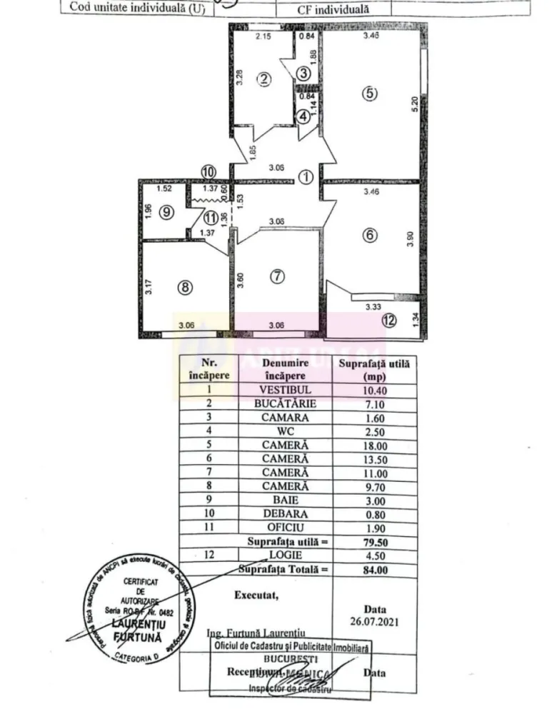 Vanzare apartament de 4 camere in zona Brancoveanu