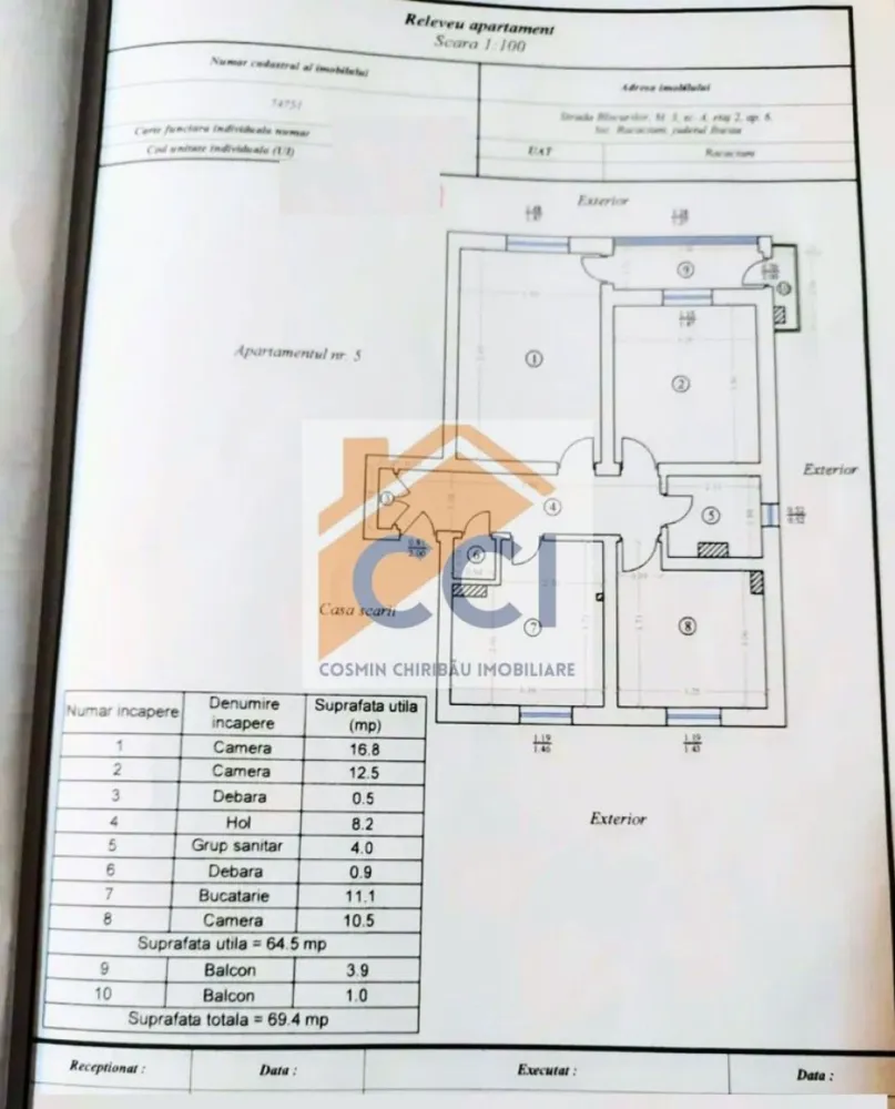LOC. RACACIUNI, APARTAMENT 3 CAMERE