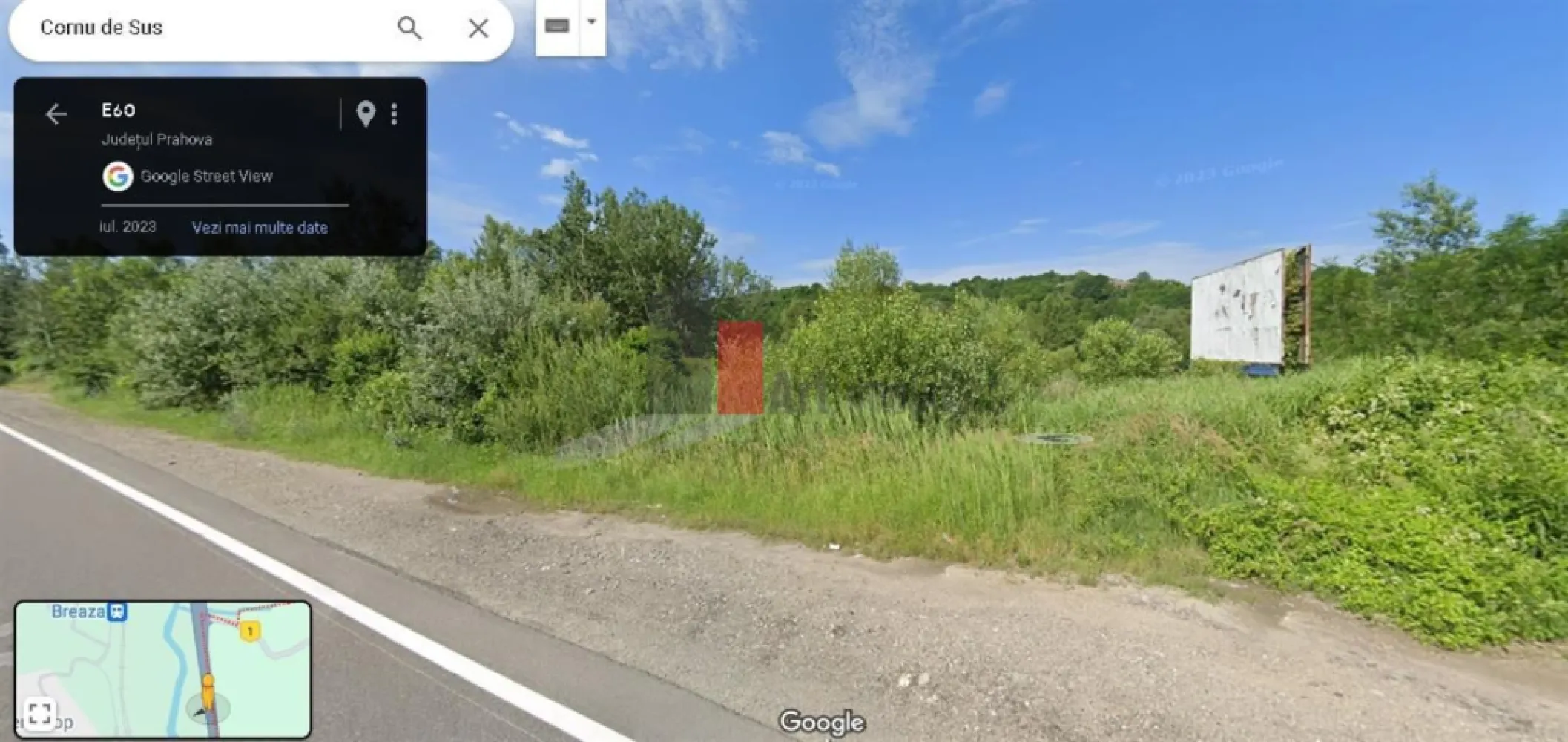 Teren de vanzare Breaza Prahova iesire la DN 1 - ID intern: 329078.

Teren Intravilan construibil de vanzare in localitatea Cornu de sus, cu dechidere de 14,5m la DN- ,1  reper KM 98, avand o suprafata de 800 mp si deschiderea de 14.5 ml la 1 strada.  Pretul este negociabil . Acordam indrumare in vederea acordarii unui credit bancar (BRD, FIRST BANK, ALPHA BANK, BANCA TRANSILVANIA)