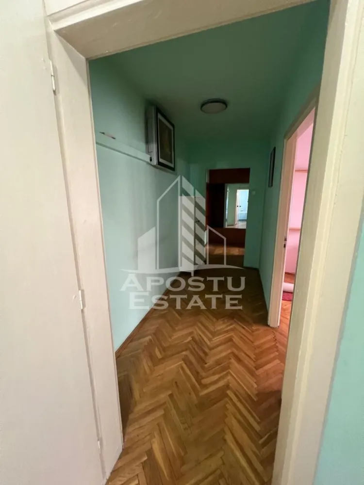Apartament 3 camere de inchiriat , Aradului - timisoara - APOSTU ESTATE vă propune spre închiriere un apartament spațios și elegant, cu 3 camere, situat într-o zonă liniștită și bine conectată din Torontalului ideal pentru familii sau persoane care doresc un spațiu generos și confortabil.

Suprafață utilă: 70 mp
Compartimentare eficientă:
Hol de acces generos
Bucătărie complet mobilată și utilată, cu loc de luat masa
Living luminos și spațios - canapeaua se va schimba , se va cumpara una noua
Dormitor matrimonial mobilat
Cameră secundară mobilata
Baie principală cu cadă și geam pentru ventilație naturală
Grup sanitar de serviciu

Confort și facilități:
Centrală termică proprie pe gaz
Aer condiționat
Apartamentul este complet mobilat și utilat
Localizare: Zona Torontalului -liniște, acces facil spre oraș, în apropiere de magazine, școli și mijloace de transport în comun.

Ideal pentru:
Familii
Cupluri
Profesioniști care lucrează remote sau au nevoie de birou acasă

Preț chirie: 400E
Programează o vizionare!
ID intern: CP2881110