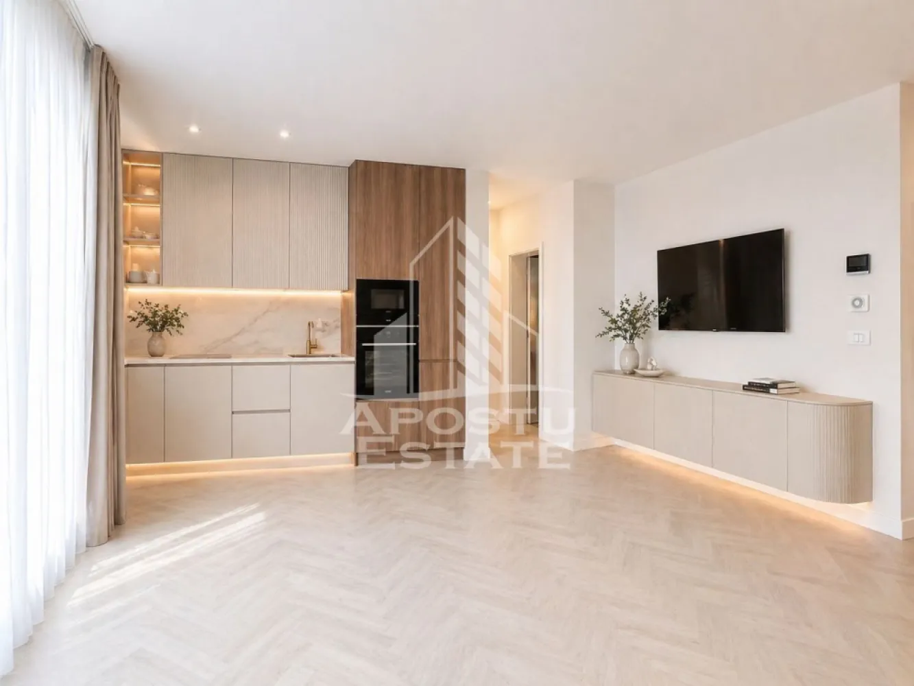 DE VANZARE Apartament 3 camere cu pozitie excelenta si gradina - APOSTU ESTATE va propune spre vanzare un apartament cu 3 camere , situat in unul dintre cele mai moderne ansambluri din zona de nord a orasului Timisoara, cu accesibilitate excelenta.

Suprafata utila: 66.07 mp + 2.98 mp balcon + 49.16 mp gradina
Compartimentare eficienta – zona de zi spatioasa, bucatarie generoasa, doua bai complet utilate, una cu cada si una cu dus, ambele cu geam si balcon de 2.98 mp 
Finisaje premium, materiale de inalta calitate si design contemporan
Ferestre mari tip „floor-to-ceiling” pentru luminozitate maxima si confort vizual
Praguri si borduri inexistente astfel incat sa fie usor de acesat de persoanele cu dizabilitati.

Facilitati oferite de complex:

* Parcari subterane si la sol, cu acces controlat
* 10 locuri de parcare dotate cu statii de incarcare pentru masini electrice, alimentate din surse regenerabile
* Peste 2500 mp de spatii verzi amenajate, zone de relaxare si loc de joaca pentru copii
* Acces securizat, monitorizare video si administrare profesionala a ansamblului
* Localizare excelenta – in imediata apropiere de centre comerciale, transport public, supermarketuri si universitati
*Constructie eficienta energetic, respectand normele NZEB cu sisteme integrate de incalzire si apa calda centralizata, folosind centrale pe gaz Bosh, pompe de caldura aer-apa, sustinute de panouri fotovoltaice.
* Asigurare ALL Risk care acopera toate riscurile, inclusiv restituirea integrala a avansului.

Apartamentul se preda complet finisat, cu toate utilitatile trase si pregatit pentru mobilare. Ideal pentru locuinta personala sau investitie, datorita zonei in continua dezvoltare.

Pret: 171.200 euro plus TVA , locul de parcare se poate achizitiona cu un pret cuprins intre 10.000 si 14.000 euro in functie de tipul de parcare - deschisa sau subterana.
Pentru mai multe informatii si programarea unei vizionari, nu ezitati sa ne contactati!

APOSTU ESTATE – va propune achizitia acestui apartament pentru confort, siguranta si eleganta intr-o locatie de top.
