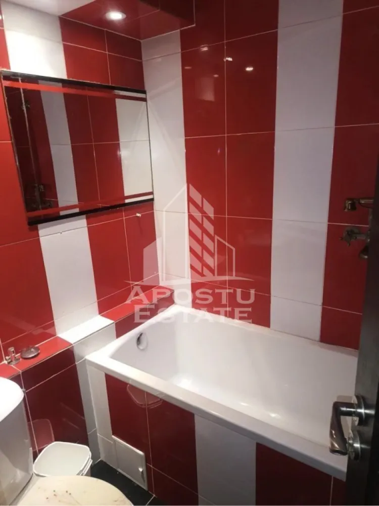 Apartament cu o camera,de inchiriat , Calea Buziașului - Timisoara - Agentia imobiliara APOSTU ESTATE va propune spre inchiriere un apartament cu 2 camere, spatios si luminos, situat in zona Buziașului , o zona linistita si bine pozitionata din Timisoara, potrivit pentru cupluri,familii, sau studenti care isi doresc o locuinta unde sa se simta confortabil si cu acces facil catre scoli, statii de autobuz, supermarketuri , magazine de zona, parcuri.

Suprafata utila: 25 mp
Compartimentare eficienta:
-Hol de acces generos
-Bucatarie complet mobilata si utilata, cu loc de luat masa
-Living luminos si spatios
-Dormitor mobilat si utilat
-Baie 
Confort si facilitati:
-Incalzirea apartamentului: colterm
-Apartamentul este complet mobilat si utilat
-Se accepta animale de companie de catre proprietar

Localizare:
-Timis,Timisoara, zona Buziașului – acces facil spre magazine, supermarketul Lidl, scoli, parcuri si mijloace de transport in comun.

Ideal pentru:
-Familii
-Cupluri
-Studenti

Pret chirie lunara: 300 euro 
Programeaza o vizionare pentru a-ti putea imagina viitorul aici!
ID intern: CP3176437