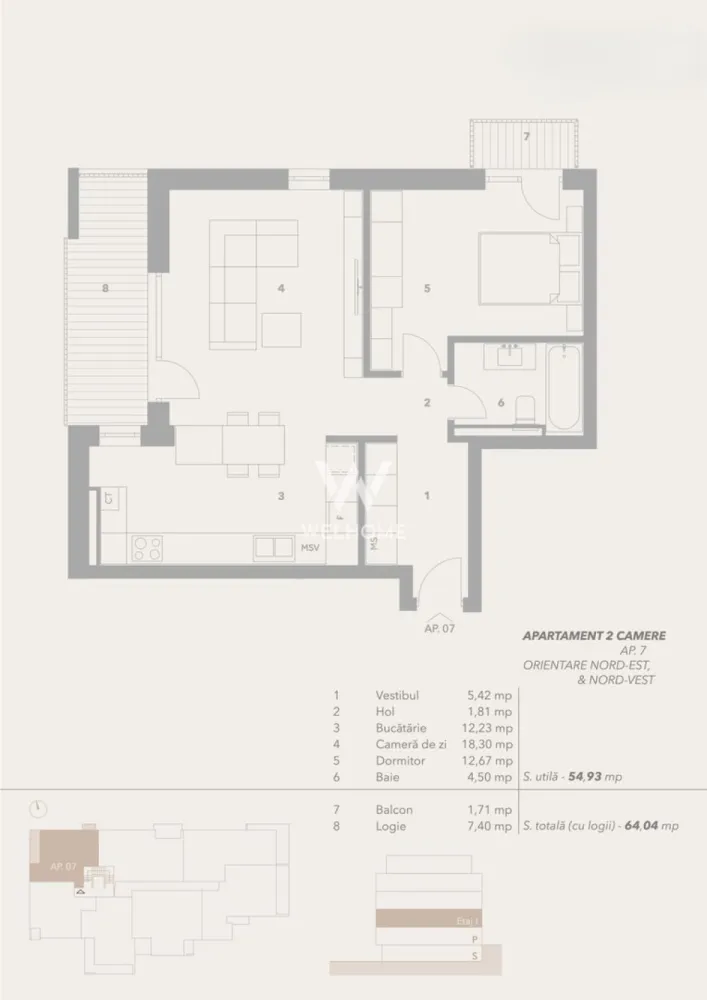 Apartament 2 camere TURNISOR, etj 1