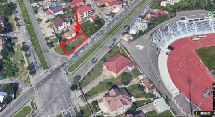 Teren 500 mp , colț stradal, vizibilitate maximă, lângă stadion – Craiova