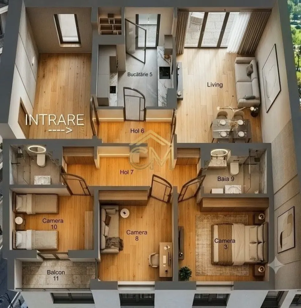 Apartament 4 Camere-2 Bai-2 Balcoane- Pivnita-80 MP