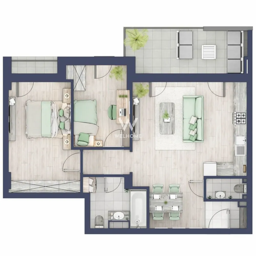 Apartament dotat inteligent, 3 camere, Sibiu
