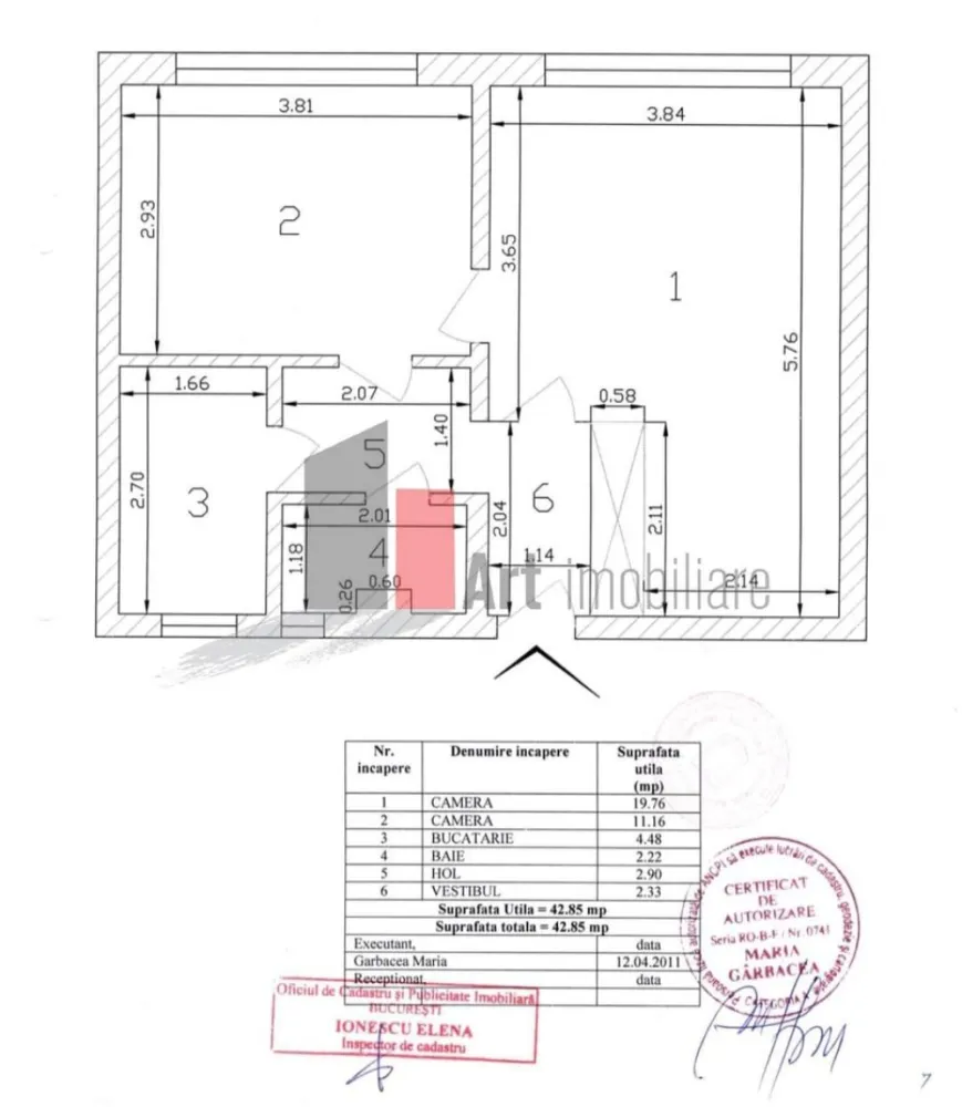 APARTAMENT 2 CAMERE -SALA PALATULUI