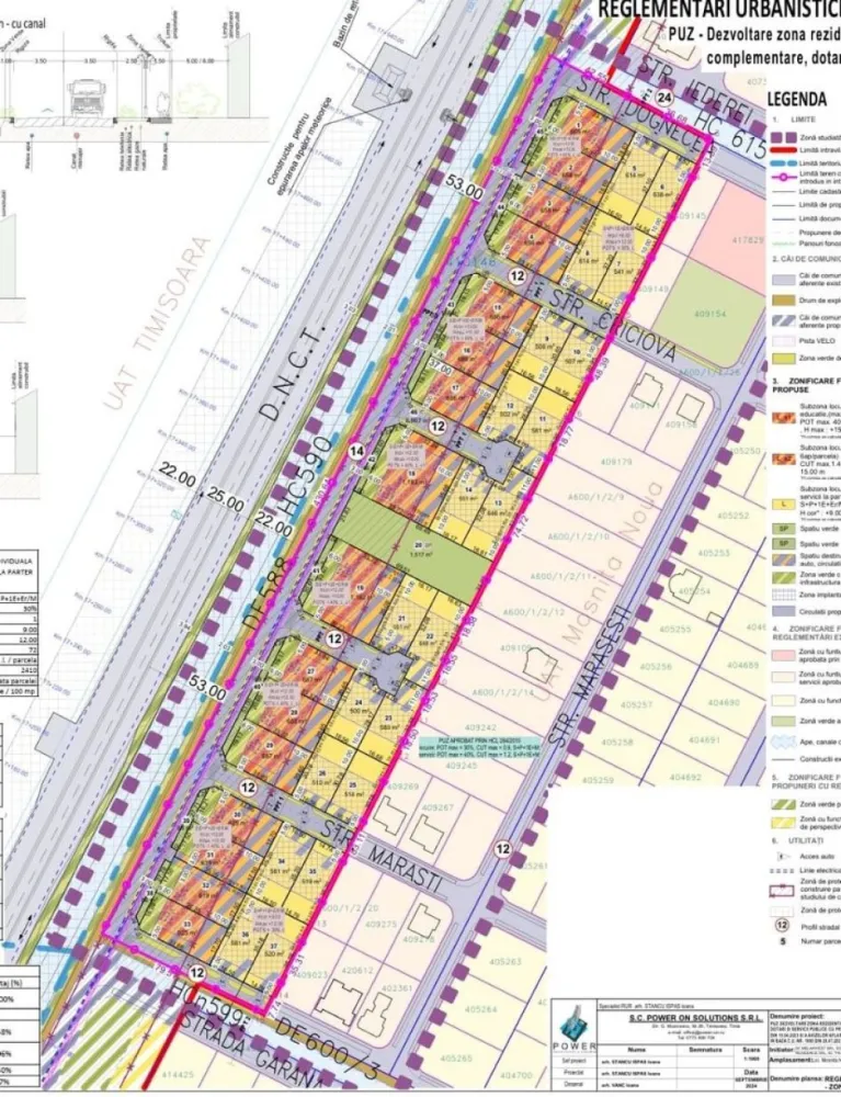 PUZ parcele case, duplex, colective, Moșnița Nouă - Oferim spre vânzare PUZ aprobat, cu o suprafață totală de 22.273 mp teren intravilan, situat în Moșnița Nouă, într-o zonă rezidențială în plină dezvoltare. Proprietatea se vinde integral, fiind ideală pentru dezvoltare rezidențială de anvergură.

Structura PUZ-ului:
• 11.614 mp – teren cu destinație locuințe colective, cu parcele între 658 și 1.180 mp
• 11.109 mp – teren cu destinație locuințe individuale și duplexuri, cu parcele între 500 și 650 mp

Reglementări urbanistice (zona de locuințe individuale/duplex):
• Regim de înălțime: S+P+1E+Er/M
• POT: 30–40%
• CUT: 1 – 1,4
• Destinație: rezidențial (pentru cele colective cu SAD la parter)

Avantaje:
• PUZ aprobat, parcelare eficientă
• Teren intravilan cu forme regulate, ușor de valorificat
• Străzi cuprinse în planul de asfaltare pentru anul 2026
• Utilități (apă, canalizare, curent) în curs de finalizare
• Zonă liniștită, cu dezvoltări rezidențiale noi
• Potrivit pentru dezvoltatori și investitori, inclusiv pentru proiecte mixte (colective + individuale)

Acces facil către Timișoara, într-una dintre cele mai dinamice zone rezidențiale din Moșnița Nouă.
Pentru informații suplimentare, documentație PUZ, plan parcelar și detalii financiare:

Daniela Ianc – 0722 375 289
daniela.ianc@propertylab.ro

Remus Beiușanu – 0785 997 537
remus.beiusanu@propertylab.ro

CP2895978