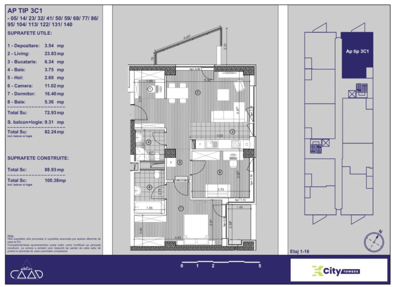 Apartament NOU, cu 3 camere în Timișoara, parcare subterană inclusă - Vă propunem spre vânzare un apartament nou cu 3 camere, spațios și eficient compartimentat, situat în XCity Towers, unul dintre cele mai moderne și bine poziționate ansambluri rezidențiale din Timișoara. Un proiect reper pentru locuirea urbană contemporană, cu accent pe confort, sustenabilitate și valoare pe termen lung.

Apartamentul se vinde direct de la dezvoltator, cu predare în martie 2026, complet finisat la cheie, fiind ideal atât pentru locuire personală, cât și pentru investiție sigură într-o zonă cu cerere ridicată.

Preț: 193.366 € (TVA inclus) | Parcare subterană inclusă în preț
Contact: Sebastian Nica 0722 252 639 

Detalii apartament:
• 3 camere, compartimentare inteligentă
• Suprafață utilă: 82 mp
• Balcon + logie, spații exterioare funcționale
• Living luminos, vitraje mari și expunere excelentă
• Finisaje premium, alese pentru durabilitate și estetică

Dotări și beneficii:
• Încălzire în pardoseală și centrală termică proprie
• Sistem de climatizare modern
• Rolete electrice
• Sistem Smart Home
• Eficiență energetică ridicată, costuri reduse de întreținere
• Materiale și soluții prietenoase cu mediul

Despre ansamblul XCity Towers:
• Arhitectură contemporană și design urban inovator
• Parc privat de aproximativ 6.000 mp, exclusiv pentru rezidenți
• Zone de relaxare și spații dedicate comunității
• Acces rapid către centre comerciale, mijloace de transport, școli și zone verzi
• Ansamblu cu potențial ridicat de apreciere și foarte căutat pentru închiriere

Pentru detalii suplimentare, disponibilitate și programarea unei vizionări: Sebastian Nica – 0722 252 639

Nu dispui de toată suma? Te ajutăm noi gratuit! Îți obținem oferte de la 16 bănci.

Atenție! Imaginile au caracter informativ, preluate din apartamente finalizate și finisate din cadrul complexului!