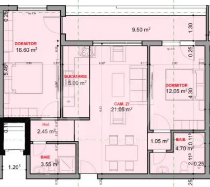 Apartament 3 camere de vanzare balcon etaj intermediar 66,45mpu Sibiu