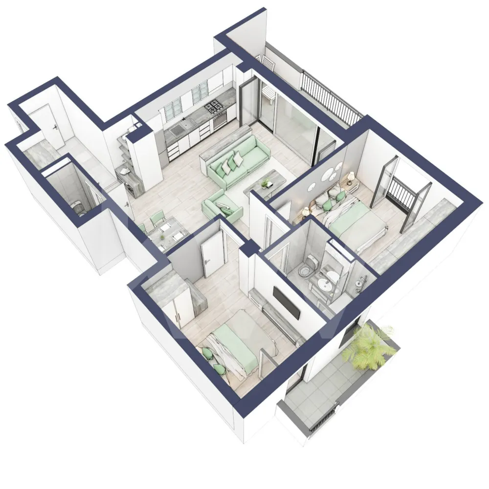 Apartament 3 camere, etaj 2, intabulare vara 2026 - Ești dornic/ă să faci o schimbare importantă în viața ta?

Fie că te gândești să iți schimbi domiciliul sau te afli la început de drum, îți propunem un imobil pentru un stil de viață modern, pe măsura așteptărilor tale.
Unde? Într-un ansamblu rezidențial demn de secolul XXI.

Compartimentare apartament:
Bucatarie + Living - 28,2 m²
Dormitor - 13,2 m²
Dormitor 2 - 11,2 m²
Baie - 4,6 m²
Baie 2 (WC) - 1,9 m²
Hol - 6,5 m²
Sas - 2,4 m²
Suprafata balcon - 11,8 + 3,3 m²

Apartamentul se predă la alb cu:
- prize și întrerupătoare 
- centrală termică Viessmann
- cronotermostat în fiecare cameră
- încălzire în pardoseală
- rulouri electrice la dormitoare.

Situată ​​în Zona Turnișor din Sibiu, viitoarea ta casă vine la pachet cu următoarele beneficii:
- spații verzi, zone de agrement, zone de fitness;
- loc pentru sport în aer liber, loc de joacă pentru copii; loc pentru grătar în apropierea pârâului;
- siguranță: bariere de intrare pentru a limita accesul doar la viitori proprietari în cadrul ansamblului;
- 2 căi de acces: una pe partea de Vest cu ajungere rapidă în zona Industială, Aeroport și autostradă și încă una pe Str. Ogorului către centrul orașului Sibiu;
- stand de biciclete;
- parcare subterană/supraterana
- posibilitate încărcare mașini electrice (în parcarea subterană);

Apartamentul despre care îți vorbesc are o suprafață utilă de 47,1 m², cu un balcon de 10,3 m² se predă la alb cu:
- prize și întrerupătoare 
- centrală termică Viessmann
- cronotermostat în fiecare cameră
- încălzire în pardoseală
- rulouri electrice la dormitoare.

 Modalitati de predare:
Preț: € 169.279 cu 21% TVA inclus. (intabulare vara 2026)
Apartamentul se vinde în stadiul de “alb avansat”.


Randările sunt doar niște exemple și pot fi diferite față de realitate. Nu răspundem pentru diferențele apărute.

Locurile de parcare sunt contra-cost și pot fi în parcarea supraterană (€ 5.084/loc de parcare) sau la subsol (€ 10.168/loc de parcare).
Modalități de plată: cash și credit ipotecar cu avans minim de 15%.

Așadar îți pune la dispoziţie o Asociaţie de Proprietari bine gestionată care se ocupă şi de întreţinerea clădirilor şi a spaţiilor verzi, pentru un aspect curat, modern, adecvat.

Informatii certificat energetic conform proiect:
a) clasa energetica B;
b) consumul total specific de energie primara: 126.00 kWh/m2an;
c) indicele de emisii echivalent CO_2: 26 kgCO2/m2an;
d) consum total specific de energie din surse regenerabile: 0 kWh/m2an.

Ce spui, ne vedem să-ți prezint în detaliu acest ansamblu?
Dacă da, contactează-mă la numărul afișat!