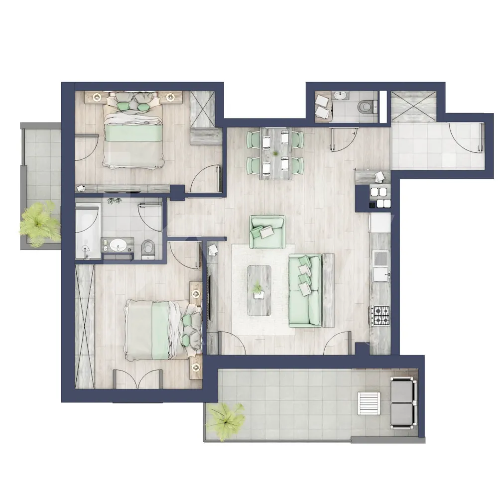 Apartament 3 camere, etaj 2, intabulare vara 2026 - Ești dornic/ă să faci o schimbare importantă în viața ta?

Fie că te gândești să iți schimbi domiciliul sau te afli la început de drum, îți propunem un imobil pentru un stil de viață modern, pe măsura așteptărilor tale.
Unde? Într-un ansamblu rezidențial demn de secolul XXI.

Compartimentare apartament:
Bucatarie + Living - 28,2 m²
Dormitor - 13,2 m²
Dormitor 2 - 11,2 m²
Baie - 4,6 m²
Baie 2 (WC) - 1,9 m²
Hol - 6,5 m²
Sas - 2,4 m²
Suprafata balcon - 11,8 + 3,3 m²

Apartamentul se predă la alb cu:
- prize și întrerupătoare 
- centrală termică Viessmann
- cronotermostat în fiecare cameră
- încălzire în pardoseală
- rulouri electrice la dormitoare.

Situată ​​în Zona Turnișor din Sibiu, viitoarea ta casă vine la pachet cu următoarele beneficii:
- spații verzi, zone de agrement, zone de fitness;
- loc pentru sport în aer liber, loc de joacă pentru copii; loc pentru grătar în apropierea pârâului;
- siguranță: bariere de intrare pentru a limita accesul doar la viitori proprietari în cadrul ansamblului;
- 2 căi de acces: una pe partea de Vest cu ajungere rapidă în zona Industială, Aeroport și autostradă și încă una pe Str. Ogorului către centrul orașului Sibiu;
- stand de biciclete;
- parcare subterană/supraterana
- posibilitate încărcare mașini electrice (în parcarea subterană);

Apartamentul despre care îți vorbesc are o suprafață utilă de 47,1 m², cu un balcon de 10,3 m² se predă la alb cu:
- prize și întrerupătoare 
- centrală termică Viessmann
- cronotermostat în fiecare cameră
- încălzire în pardoseală
- rulouri electrice la dormitoare.

 Modalitati de predare:
Preț: € 169.279 cu 21% TVA inclus. (intabulare vara 2026)
Apartamentul se vinde în stadiul de “alb avansat”.


Randările sunt doar niște exemple și pot fi diferite față de realitate. Nu răspundem pentru diferențele apărute.

Locurile de parcare sunt contra-cost și pot fi în parcarea supraterană (€ 5.084/loc de parcare) sau la subsol (€ 10.168/loc de parcare).
Modalități de plată: cash și credit ipotecar cu avans minim de 15%.

Așadar îți pune la dispoziţie o Asociaţie de Proprietari bine gestionată care se ocupă şi de întreţinerea clădirilor şi a spaţiilor verzi, pentru un aspect curat, modern, adecvat.

Informatii certificat energetic conform proiect:
a) clasa energetica B;
b) consumul total specific de energie primara: 126.00 kWh/m2an;
c) indicele de emisii echivalent CO_2: 26 kgCO2/m2an;
d) consum total specific de energie din surse regenerabile: 0 kWh/m2an.

Ce spui, ne vedem să-ți prezint în detaliu acest ansamblu?
Dacă da, contactează-mă la numărul afișat!