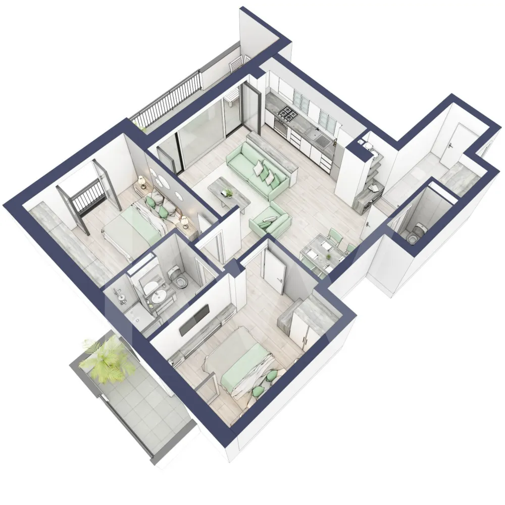 Apartament 3 camere, etaj 1, intabulare vara 2026 - Ești dornic/ă să faci o schimbare importantă în viața ta?

Fie că te gândești să iți schimbi domiciliul sau te afli la început de drum, îți propunem un imobil pentru un stil de viață modern, pe măsura așteptărilor tale.
Unde? Într-un ansamblu rezidențial demn de secolul XXI.

Compartimentare apartament:
Bucatarie + Living - 30,4 m²
Dormitor - 13,5 m²
Dormitor 2 - 11,3 m²
Baie - 4,6 m²
Baie 2 (WC) - 2,0 m²
Hol - 4,5 m²
Sas - 1,9 m²
Suprafata balcon - 11,8 + 4,4 m²

Apartamentul se predă la alb cu:
- prize și întrerupătoare 
- centrală termică Viessmann
- cronotermostat în fiecare cameră
- încălzire în pardoseală
- rulouri electrice la dormitoare.

Situată ​​în Zona Turnișor din Sibiu, viitoarea ta casă vine la pachet cu următoarele beneficii:
- spații verzi, zone de agrement, zone de fitness;
- loc pentru sport în aer liber, loc de joacă pentru copii; loc pentru grătar în apropierea pârâului;
- siguranță: bariere de intrare pentru a limita accesul doar la viitori proprietari în cadrul ansamblului;
- 2 căi de acces: una pe partea de Vest cu ajungere rapidă în zona Industială, Aeroport și autostradă și încă una pe Str. Ogorului către centrul orașului Sibiu;
- stand de biciclete;
- parcare subterană/supraterana
- posibilitate încărcare mașini electrice (în parcarea subterană);

Apartamentul despre care îți vorbesc are o suprafață utilă de 47,1 m², cu un balcon de 10,3 m² se predă la alb cu:
- prize și întrerupătoare 
- centrală termică Viessmann
- cronotermostat în fiecare cameră
- încălzire în pardoseală
- rulouri electrice la dormitoare.

 Modalitati de predare:
Preț: € 168.190 cu 21% TVA inclus. (intabulare vara 2026)
Apartamentul se vinde în stadiul de “alb avansat”.


Randările sunt doar niște exemple și pot fi diferite față de realitate. Nu răspundem pentru diferențele apărute.

Locurile de parcare sunt contra-cost și pot fi în parcarea supraterană (€ 5.084/loc de parcare) sau la subsol (€ 10.168/loc de parcare).
Modalități de plată: cash și credit ipotecar cu avans minim de 15%.

Așadar îți pune la dispoziţie o Asociaţie de Proprietari bine gestionată care se ocupă şi de întreţinerea clădirilor şi a spaţiilor verzi, pentru un aspect curat, modern, adecvat.

Informatii certificat energetic conform proiect:
a) clasa energetica B;
b) consumul total specific de energie primara: 126.00 kWh/m2an;
c) indicele de emisii echivalent CO_2: 26 kgCO2/m2an;
d) consum total specific de energie din surse regenerabile: 0 kWh/m2an.

Ce spui, ne vedem să-ți prezint în detaliu acest ansamblu?
Dacă da, contactează-mă la numărul afișat!