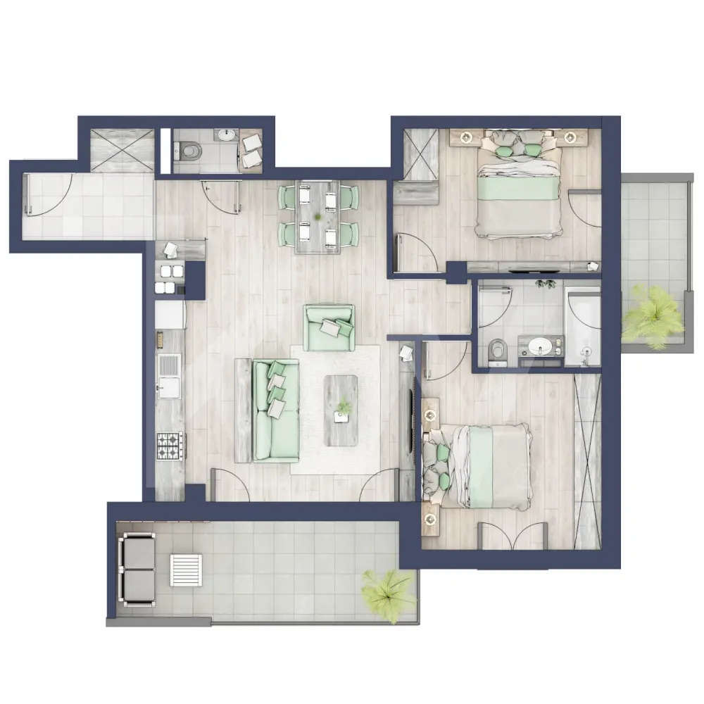 Apartament 3 camere, etaj 1, intabulare vara 2026 - Ești dornic/ă să faci o schimbare importantă în viața ta?

Fie că te gândești să iți schimbi domiciliul sau te afli la început de drum, îți propunem un imobil pentru un stil de viață modern, pe măsura așteptărilor tale.
Unde? Într-un ansamblu rezidențial demn de secolul XXI.

Compartimentare apartament:
Bucatarie + Living - 30,4 m²
Dormitor - 13,5 m²
Dormitor 2 - 11,3 m²
Baie - 4,6 m²
Baie 2 (WC) - 2,0 m²
Hol - 4,5 m²
Sas - 1,9 m²
Suprafata balcon - 11,8 + 4,4 m²

Apartamentul se predă la alb cu:
- prize și întrerupătoare 
- centrală termică Viessmann
- cronotermostat în fiecare cameră
- încălzire în pardoseală
- rulouri electrice la dormitoare.

Situată ​​în Zona Turnișor din Sibiu, viitoarea ta casă vine la pachet cu următoarele beneficii:
- spații verzi, zone de agrement, zone de fitness;
- loc pentru sport în aer liber, loc de joacă pentru copii; loc pentru grătar în apropierea pârâului;
- siguranță: bariere de intrare pentru a limita accesul doar la viitori proprietari în cadrul ansamblului;
- 2 căi de acces: una pe partea de Vest cu ajungere rapidă în zona Industială, Aeroport și autostradă și încă una pe Str. Ogorului către centrul orașului Sibiu;
- stand de biciclete;
- parcare subterană/supraterana
- posibilitate încărcare mașini electrice (în parcarea subterană);

Apartamentul despre care îți vorbesc are o suprafață utilă de 47,1 m², cu un balcon de 10,3 m² se predă la alb cu:
- prize și întrerupătoare 
- centrală termică Viessmann
- cronotermostat în fiecare cameră
- încălzire în pardoseală
- rulouri electrice la dormitoare.

 Modalitati de predare:
Preț: € 168.190 cu 21% TVA inclus. (intabulare vara 2026)
Apartamentul se vinde în stadiul de “alb avansat”.


Randările sunt doar niște exemple și pot fi diferite față de realitate. Nu răspundem pentru diferențele apărute.

Locurile de parcare sunt contra-cost și pot fi în parcarea supraterană (€ 5.084/loc de parcare) sau la subsol (€ 10.168/loc de parcare).
Modalități de plată: cash și credit ipotecar cu avans minim de 15%.

Așadar îți pune la dispoziţie o Asociaţie de Proprietari bine gestionată care se ocupă şi de întreţinerea clădirilor şi a spaţiilor verzi, pentru un aspect curat, modern, adecvat.

Informatii certificat energetic conform proiect:
a) clasa energetica B;
b) consumul total specific de energie primara: 126.00 kWh/m2an;
c) indicele de emisii echivalent CO_2: 26 kgCO2/m2an;
d) consum total specific de energie din surse regenerabile: 0 kWh/m2an.

Ce spui, ne vedem să-ți prezint în detaliu acest ansamblu?
Dacă da, contactează-mă la numărul afișat!