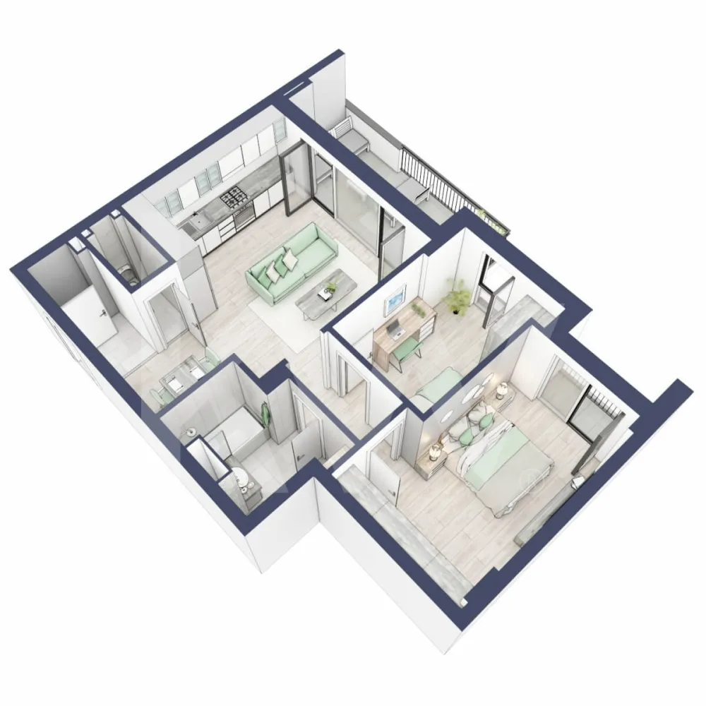 Apartament 3 camere, etaj 1, intabulare vara 2026 - Ești dornic/ă să faci o schimbare importantă în viața ta?

Fie că te gândești să iți schimbi domiciliul sau te afli la început de drum, îți propunem un imobil pentru un stil de viață modern, pe măsura așteptărilor tale.
Unde? Într-un ansamblu rezidențial demn de secolul XXI.

Compartimentare apartament:

Bucatarie + Living - 24,1 m²
Dormitor - 14,4 m²
Dormitor 2 - 9,2 m²
Baie - 5,5 m²
Baie 2 (WC) - 1,8 m²
Hol - 5,3 m²
Sas - 2,4 m²
Logie - 1,5 m²
Suprafata balcon - 10,6 m²

Apartamentul se predă la alb cu:
- prize și întrerupătoare 
- centrală termică Viessmann
- cronotermostat în fiecare cameră
- încălzire în pardoseală
- rulouri electrice la dormitoare.

Situată ​​în Zona Turnișor din Sibiu, viitoarea ta casă vine la pachet cu următoarele beneficii:
- spații verzi, zone de agrement, zone de fitness;
- loc pentru sport în aer liber, loc de joacă pentru copii; loc pentru grătar în apropierea pârâului;
- siguranță: bariere de intrare pentru a limita accesul doar la viitori proprietari în cadrul ansamblului;
- 2 căi de acces: una pe partea de Vest cu ajungere rapidă în zona Industială, Aeroport și autostradă și încă una pe Str. Ogorului către centrul orașului Sibiu;
- stand de biciclete;
- parcare subterană/supraterana
- posibilitate încărcare mașini electrice (în parcarea subterană);

Apartamentul despre care îți vorbesc are o suprafață utilă de 47,1 m², cu un balcon de 10,3 m² se predă la alb cu:
- prize și întrerupătoare 
- centrală termică Viessmann
- cronotermostat în fiecare cameră
- încălzire în pardoseală
- rulouri electrice la dormitoare.

 Modalitati de predare:
Preț: € 143.385 cu 21% TVA inclus. (intabulare vara 2026)
Apartamentul se vinde în stadiul de “alb avansat”.


Randările sunt doar niște exemple și pot fi diferite față de realitate. Nu răspundem pentru diferențele apărute.

Locurile de parcare sunt contra-cost și pot fi în parcarea supraterană (€ 5.084/loc de parcare) sau la subsol (€ 10.168/loc de parcare).
Modalități de plată: cash și credit ipotecar cu avans minim de 15%.

Așadar îți pune la dispoziţie o Asociaţie de Proprietari bine gestionată care se ocupă şi de întreţinerea clădirilor şi a spaţiilor verzi, pentru un aspect curat, modern, adecvat.

Informatii certificat energetic conform proiect:
a) clasa energetica B;
b) consumul total specific de energie primara: 126.00 kWh/m2an;
c) indicele de emisii echivalent CO_2: 26 kgCO2/m2an;
d) consum total specific de energie din surse regenerabile: 0 kWh/m2an.

Ce spui, ne vedem să-ți prezint în detaliu acest ansamblu?
Dacă da, contactează-mă la numărul afișat!