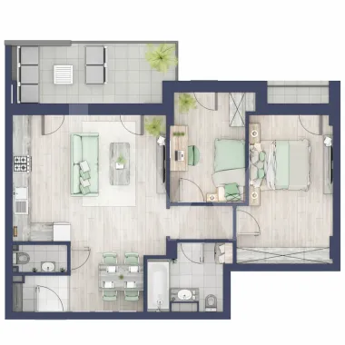 Apartament 3 camere, etaj 1, intabulare vara 2026