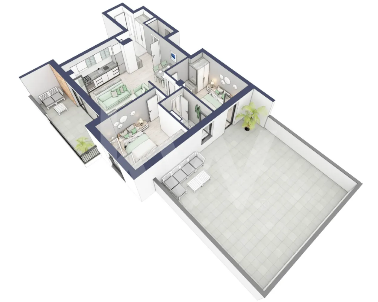 Apartament 3 camere, Parter, intabulare vara 2026 - Ești dornic/ă să faci o schimbare importantă în viața ta?

Fie că te gândești să iți schimbi domiciliul sau te afli la început de drum, îți propunem un imobil pentru un stil de viață modern, pe măsura așteptărilor tale.
Unde? Într-un ansamblu rezidențial demn de secolul XXI.

Compartimentare apartament:

Bucatarie + Living - 30,4 m²
Dormitor - 13,5 m²
Dormitor 2 - 11,3 m²
Baie - 4,6 m²
Baie 2 (WC) - 2,0 m²
Hol - 4,5 m²
Sas - 1,9 m²
Suprafata balcon - 11,8 m²
Terasa - 20,0 m²

Apartamentul se predă la alb cu:
- prize și întrerupătoare 
- centrală termică Viessmann
- cronotermostat în fiecare cameră
- încălzire în pardoseală
- rulouri electrice la dormitoare.

Situată ​​în Zona Turnișor din Sibiu, viitoarea ta casă vine la pachet cu următoarele beneficii:
- spații verzi, zone de agrement, zone de fitness;
- loc pentru sport în aer liber, loc de joacă pentru copii; loc pentru grătar în apropierea pârâului;
- siguranță: bariere de intrare pentru a limita accesul doar la viitori proprietari în cadrul ansamblului;
- 2 căi de acces: una pe partea de Vest cu ajungere rapidă în zona Industială, Aeroport și autostradă și încă una pe Str. Ogorului către centrul orașului Sibiu;
- stand de biciclete;
- parcare subterană/supraterana
- posibilitate încărcare mașini electrice (în parcarea subterană);

Apartamentul despre care îți vorbesc are o suprafață utilă de 47,1 m², cu un balcon de 10,3 m² se predă la alb cu:
- prize și întrerupătoare 
- centrală termică Viessmann
- cronotermostat în fiecare cameră
- încălzire în pardoseală
- rulouri electrice la dormitoare.

 Modalitati de predare:
Preț: € 173.635 cu 21% TVA inclus. (intabulare vara 2026)
Apartamentul se vinde în stadiul de “alb avansat”.


Randările sunt doar niște exemple și pot fi diferite față de realitate. Nu răspundem pentru diferențele apărute.

Locurile de parcare sunt contra-cost și pot fi în parcarea supraterană (€ 5.084/loc de parcare) sau la subsol (€ 10.168/loc de parcare).
Modalități de plată: cash și credit ipotecar cu avans minim de 15%.

Așadar îți pune la dispoziţie o Asociaţie de Proprietari bine gestionată care se ocupă şi de întreţinerea clădirilor şi a spaţiilor verzi, pentru un aspect curat, modern, adecvat.

Informatii certificat energetic conform proiect:
a) clasa energetica B;
b) consumul total specific de energie primara: 126.00 kWh/m2an;
c) indicele de emisii echivalent CO_2: 26 kgCO2/m2an;
d) consum total specific de energie din surse regenerabile: 0 kWh/m2an.

Ce spui, ne vedem să-ți prezint în detaliu acest ansamblu?
Dacă da, contactează-mă la numărul afișat!