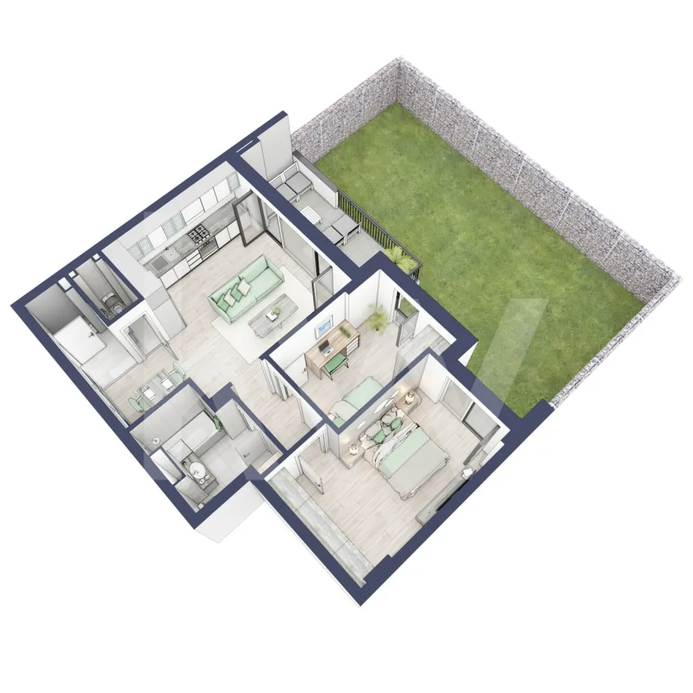 Apartament 3 camere, Parter, intabulare vara 2026 - Ești dornic/ă să faci o schimbare importantă în viața ta?

Fie că te gândești să iți schimbi domiciliul sau te afli la început de drum, îți propunem un imobil pentru un stil de viață modern, pe măsura așteptărilor tale.
Unde? Într-un ansamblu rezidențial demn de secolul XXI.

Compartimentare apartament:
Bucatarie + Living - 27,1 m²
Dormitor - 14,4 m²
Dormitor 2 - 9,1 m²
Baie - 5,5 m²
Baie 2 (WC) - 1,8 m²
Hol - 2,3 m²
Sas - 2,4 m²
Logie - 1,5 m²
Suprafata balcon - 16,2 m²
Gradina - 63,0 m²

Apartamentul se predă la alb cu:
- prize și întrerupătoare 
- centrală termică Viessmann
- cronotermostat în fiecare cameră
- încălzire în pardoseală
- rulouri electrice la dormitoare.

Situată ​​în Zona Turnișor din Sibiu, viitoarea ta casă vine la pachet cu următoarele beneficii:
- spații verzi, zone de agrement, zone de fitness;
- loc pentru sport în aer liber, loc de joacă pentru copii; loc pentru grătar în apropierea pârâului;
- siguranță: bariere de intrare pentru a limita accesul doar la viitori proprietari în cadrul ansamblului;
- 2 căi de acces: una pe partea de Vest cu ajungere rapidă în zona Industială, Aeroport și autostradă și încă una pe Str. Ogorului către centrul orașului Sibiu;
- stand de biciclete;
- parcare subterană/supraterana
- posibilitate încărcare mașini electrice (în parcarea subterană);

Apartamentul despre care îți vorbesc are o suprafață utilă de 47,1 m², cu un balcon de 10,3 m² se predă la alb cu:
- prize și întrerupătoare 
- centrală termică Viessmann
- cronotermostat în fiecare cameră
- încălzire în pardoseală
- rulouri electrice la dormitoare.

 Modalitati de predare:
Preț: € 155.969 cu 21% TVA inclus. (intabulare vara 2026)
Apartamentul se vinde în stadiul de “alb avansat”.


Randările sunt doar niște exemple și pot fi diferite față de realitate. Nu răspundem pentru diferențele apărute.

Locurile de parcare sunt contra-cost și pot fi în parcarea supraterană (€ 5.084/loc de parcare) sau la subsol (€ 10.168/loc de parcare).
Modalități de plată: cash și credit ipotecar cu avans minim de 15%.

Așadar îți pune la dispoziţie o Asociaţie de Proprietari bine gestionată care se ocupă şi de întreţinerea clădirilor şi a spaţiilor verzi, pentru un aspect curat, modern, adecvat.

Informatii certificat energetic conform proiect:
a) clasa energetica B;
b) consumul total specific de energie primara: 126.00 kWh/m2an;
c) indicele de emisii echivalent CO_2: 26 kgCO2/m2an;
d) consum total specific de energie din surse regenerabile: 0 kWh/m2an.

Ce spui, ne vedem să-ți prezint în detaliu acest ansamblu?
Dacă da, contactează-mă la numărul afișat!