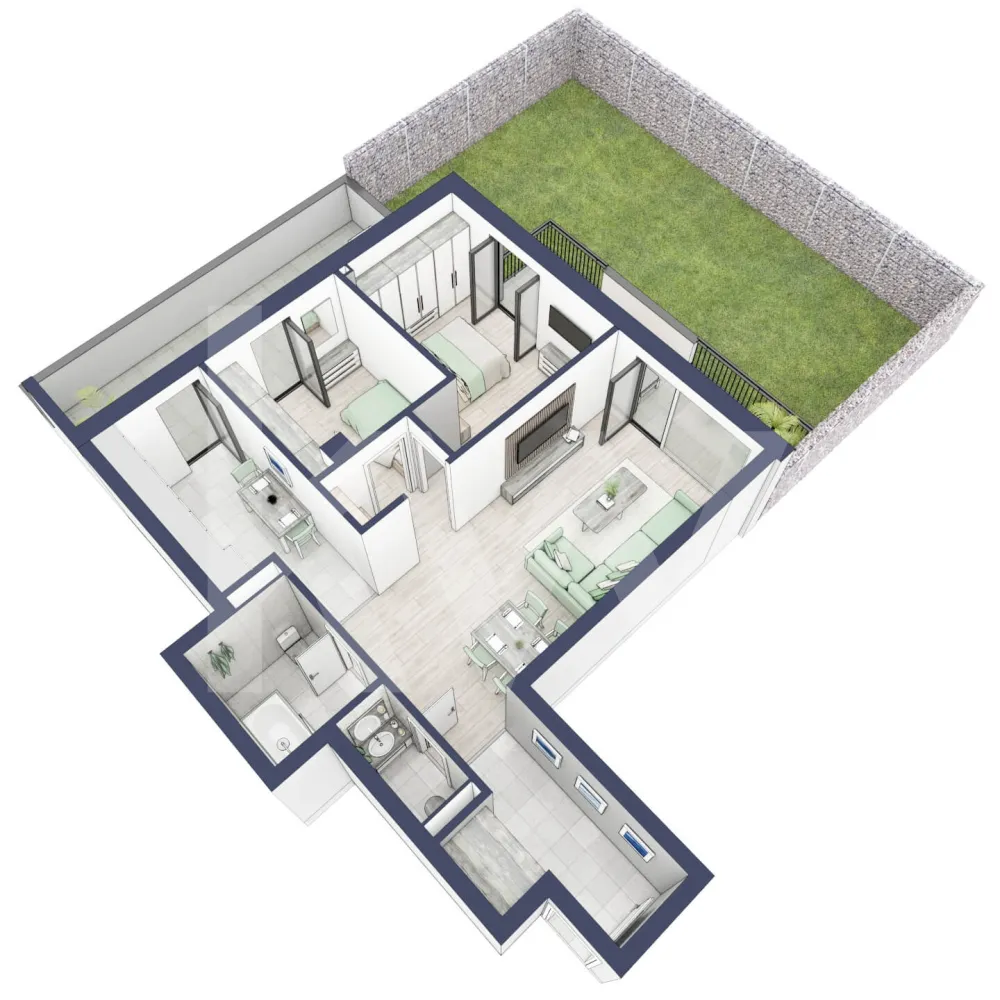 Apartament 3 camere, Parter, intabulare vara 2026 - Ești dornic/ă să faci o schimbare importantă în viața ta?

Fie că te gândești să iți schimbi domiciliul sau te afli la început de drum, îți propunem un imobil pentru un stil de viață modern, pe măsura așteptărilor tale.
Unde? Într-un ansamblu rezidențial demn de secolul XXI.

Compartimentare apartament:
Bucatarie - 8,9 m²
Living - 25,7 m²
Dormitor - 12,5 m²
Dormitor 2 - 8,8 m²
Baie - 4,7 m²
Baie 2 (WC) - 2,0 m²
Hol - 5,8 m²
Sas - 1,9 m²
Suprafata balcon - 11,8 m²
Terasa - 40,0 m²
Gradina - 107,0 m²

Apartamentul se predă la alb cu:
- prize și întrerupătoare 
- centrală termică Viessmann
- cronotermostat în fiecare cameră
- încălzire în pardoseală
- rulouri electrice la dormitoare.

Situată ​​în Zona Turnișor din Sibiu, viitoarea ta casă vine la pachet cu următoarele beneficii:
- spații verzi, zone de agrement, zone de fitness;
- loc pentru sport în aer liber, loc de joacă pentru copii; loc pentru grătar în apropierea pârâului;
- siguranță: bariere de intrare pentru a limita accesul doar la viitori proprietari în cadrul ansamblului;
- 2 căi de acces: una pe partea de Vest cu ajungere rapidă în zona Industială, Aeroport și autostradă și încă una pe Str. Ogorului către centrul orașului Sibiu;
- stand de biciclete;
- parcare subterană/supraterana
- posibilitate încărcare mașini electrice (în parcarea subterană);

Apartamentul despre care îți vorbesc are o suprafață utilă de 47,1 m², cu un balcon de 10,3 m² se predă la alb cu:
- prize și întrerupătoare 
- centrală termică Viessmann
- cronotermostat în fiecare cameră
- încălzire în pardoseală
- rulouri electrice la dormitoare.

 Modalitati de predare:
 Preț: € 186.945 cu 21% TVA inclus. (intabulare vara 2026)
Apartamentul se vinde în stadiul de “alb avansat”.


Randările sunt doar niște exemple și pot fi diferite față de realitate. Nu răspundem pentru diferențele apărute.

Locurile de parcare sunt contra-cost și pot fi în parcarea supraterană (€ 5.084/loc de parcare) sau la subsol (€ 10.168/loc de parcare).
Modalități de plată: cash și credit ipotecar cu avans minim de 15%.

Așadar îți pune la dispoziţie o Asociaţie de Proprietari bine gestionată care se ocupă şi de întreţinerea clădirilor şi a spaţiilor verzi, pentru un aspect curat, modern, adecvat.

Informatii certificat energetic conform proiect:
a) clasa energetica B;
b) consumul total specific de energie primara: 126.00 kWh/m2an;
c) indicele de emisii echivalent CO_2: 26 kgCO2/m2an;
d) consum total specific de energie din surse regenerabile: 0 kWh/m2an.

Ce spui, ne vedem să-ți prezint în detaliu acest ansamblu?
Dacă da, contactează-mă la numărul afișat!