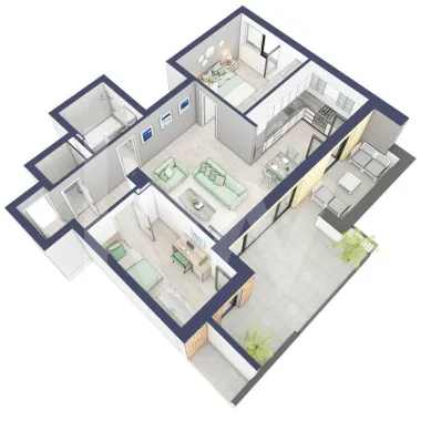 Apartament 3 camere - 2 bai