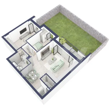Apartament 3 camere - 2 bai - gradina