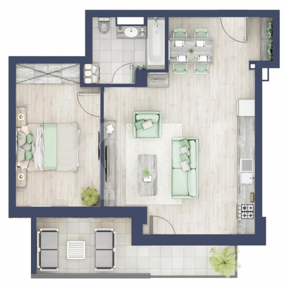 Apartament 2 camere - Nou - Etaj 1 - Ansamblu Privat - Ești dornic/ă să faci o schimbare importantă în viața ta?

Fie că te gândești să iți schimbi domiciliul sau te afli la început de drum, îți propunem un imobil pentru un stil de viață modern, pe măsura așteptărilor tale.
Unde? Într-un ansamblu rezidențial demn de secolul XXI.

Situată ​​în Zona Turnișor din Sibiu, viitoarea ta casă vine la pachet cu următoarele beneficii:
- spații verzi, zone de agrement, zone de fitness;
- loc pentru sport în aer liber, loc de joacă pentru copii; loc pentru grătar în apropierea pârâului;
- siguranță: bariere de intrare pentru a limita accesul doar la viitori proprietari în cadrul ansamblului;
- 2 căi de acces: una pe partea de Vest cu ajungere rapidă în zona Industială, Aeroport și autostradă și încă una pe Str. Ogorului către centrul orașului Sibiu;
- stand de biciclete;
- parcare subterană;
- posibilitate încărcare mașini electrice (în parcarea subterană);

Apartamentul despre care îți vorbesc are o suprafață utilă de 52,6 mp: Bucatarie + Living - 27,0 m², Dormitor - 13,8 m², Baie - 5,4 m², Hol - 6,4 m², Suprafata balcon - 10,3 m², se predă la alb cu:
 - prize și întrerupătoare 
 - centrală termică Viessmann
 - cronotermostat în fiecare cameră
 - încălzire în pardoseală
 - rulouri electrice la dormitoare.

 Modalitati de predare:
Preț cu cota TVA 9% și finisaje incluse € 129.143	
Preț cu cota TVA 19% inclus € 130.781
	
- cu 9% TVA:
Apartamentul se vinde în stadiul de “la cheie”, echipat cu: pereți finisați cu vopsea albă, faianță, gresie, parchet, uși interioare, vas WC, lavoar cu chiuvetă și baterie. Bugetul de finisaje incluse este de € 8.580 + TVA.
- cu 19% TVA:
Apartamentul se vinde în stadiul de “la alb”.
Randările sunt doar niște exemple și pot fi diferite față de realitate. Nu răspundem pentru diferențele apărute.

Locurile de parcare sunt contra-cost și pot fi în parcarea supraterană (€ 5.000/loc de parcare) sau la subsol (€ 10.000/loc de parcare).

Așadar îți pune la dispoziţie o Asociaţie de Proprietari bine gestionată care se ocupă şi de întreţinerea clădirilor şi a spaţiilor verzi, pentru un aspect curat, modern, adecvat.

Informatii certificat energetic conform proiect:
a) clasa energetica B;
b) consumul total specific de energie primara: 126 kWh/m2an;
c) indicele de emisii echivalent CO_2: 26 kgCO2/m2an;
d) consum total specific de energie din surse regenerabile: 0 kWh/m2an.

Ce spui, ne vedem să-ți prezint în detaliu acest ansamblu?
Dacă da, contactează-mă la numărul afișat!
