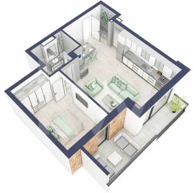 Apartament 2 camere - Nou - Etaj 1 - Ansamblu Privat