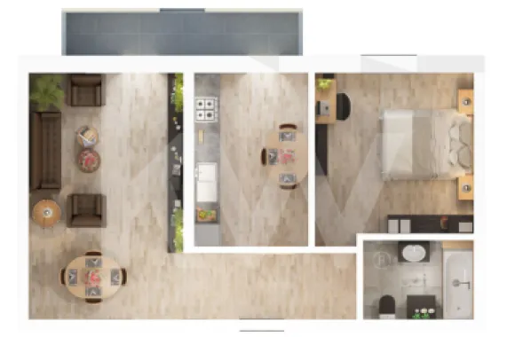 Apartament 2 camere - 56.15mp utili + balcon 6.7mp - Doamna Stanca