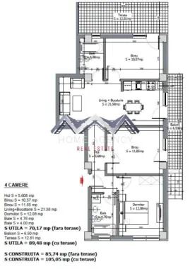 Apartament 4 camere Otopeni Central, nou, 2 locuri de parcare subterane