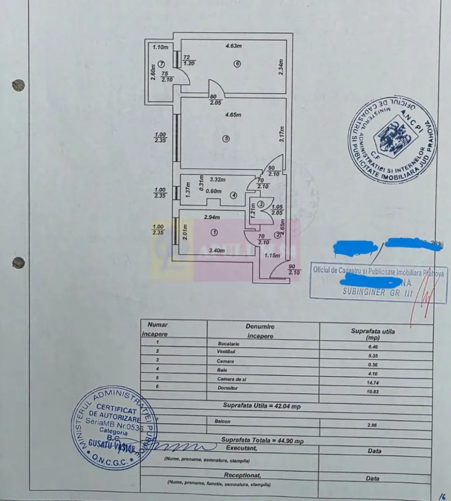 Apartament cu 2 camere, et 1 in Campina