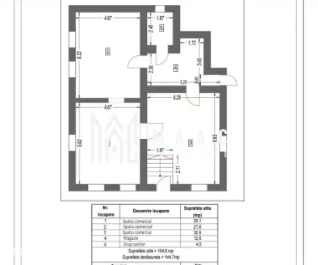 Spațiu comercial de închiriat | Piața Cibin, Sibiu | 105 mp utili
