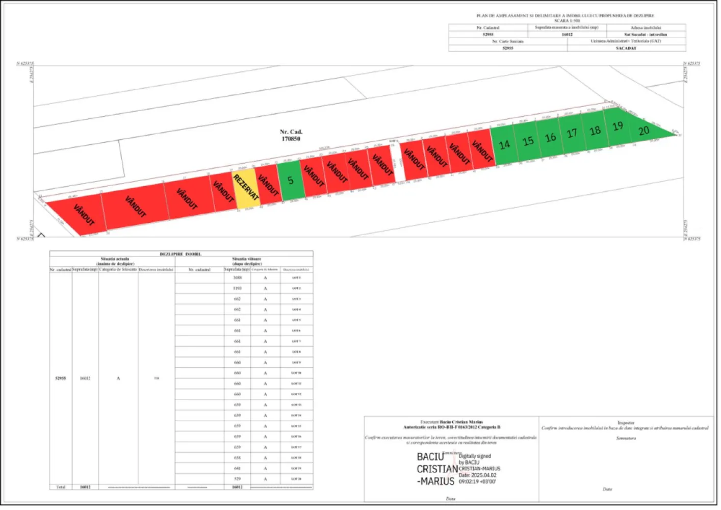Teren intravilan cu destinația de construcție locuințe, Sacadat-13900e - De vânzare: parcele teren intravilan cu destinația de construcție locuințe individuale, la doar 15 km de centrul orașului Oradea, spre Cluj Napoca. Fiecare parcelă are o suprafață de 660 mp, cu un front de 20 ml și adâncime 33 ml. Utilitățile necesare sunt prezente în zonă. Pret 13.900 euro neg. Contact: 0731 290 032 Sorin Gligor }}