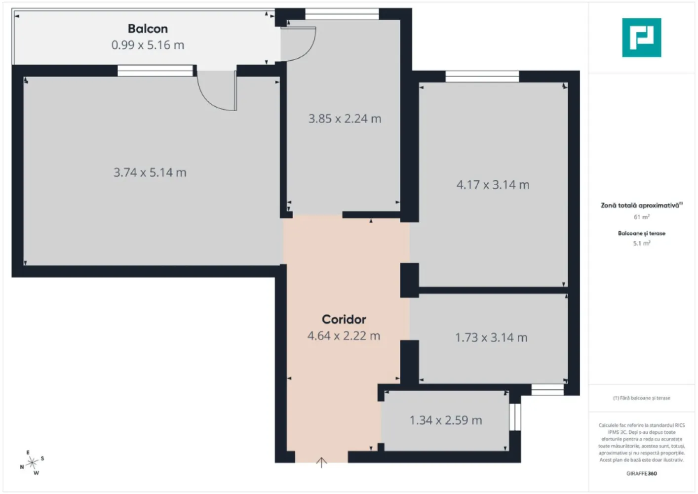 Apartament 2 camere la gri,personalizabil,Giroc