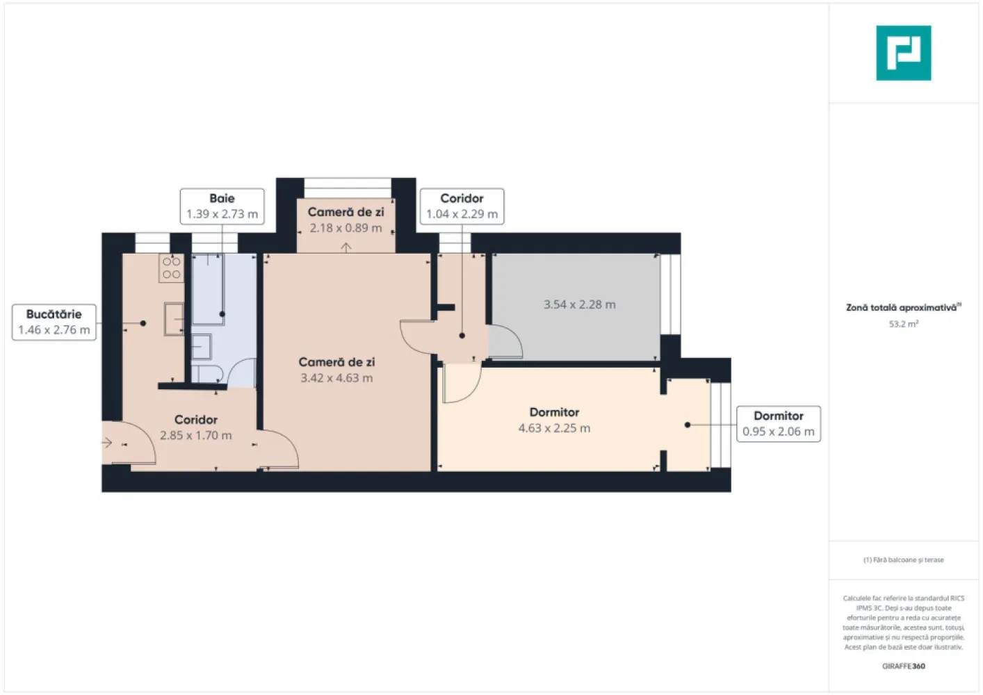 Apartament cu 3 camere, 2 balcoane Calea Șagului