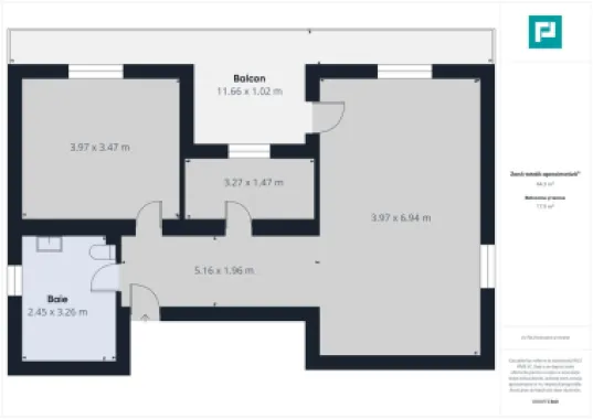 Apartament cu 2 camere, terasă generoasă – Moșnița