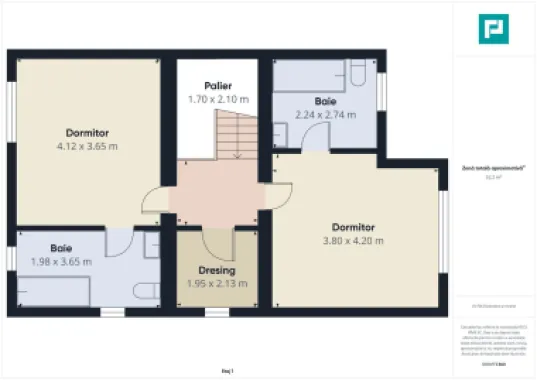 Duplex ultrafinisat cu 3 camere, 3 băi în Pișchia