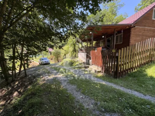 Casa din lemn, zona muntoasa, cu rau, la cheie, Ribita, Hunedoara