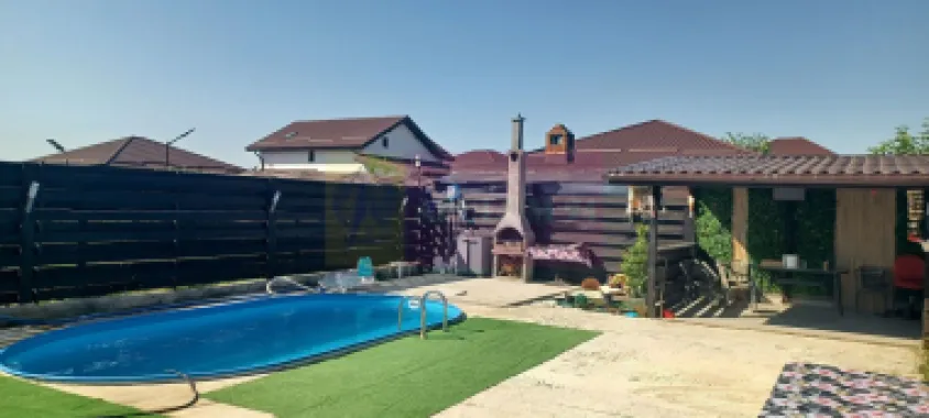 Casă nouă Săbăreni, terasă, piscină, foișor, barbeque, curte 440 mp