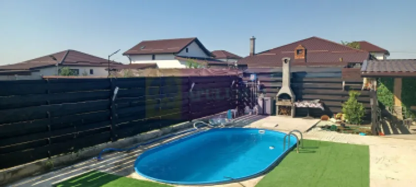 Casă nouă Săbăreni, terasă, piscină, foișor, barbeque, curte 440 mp