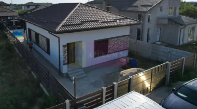 Casă nouă Săbăreni, terasă, piscină, foișor, barbeque, curte 440 mp