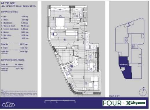 Apartament cu 3 camere și parcare subterană | XCity Timișoara