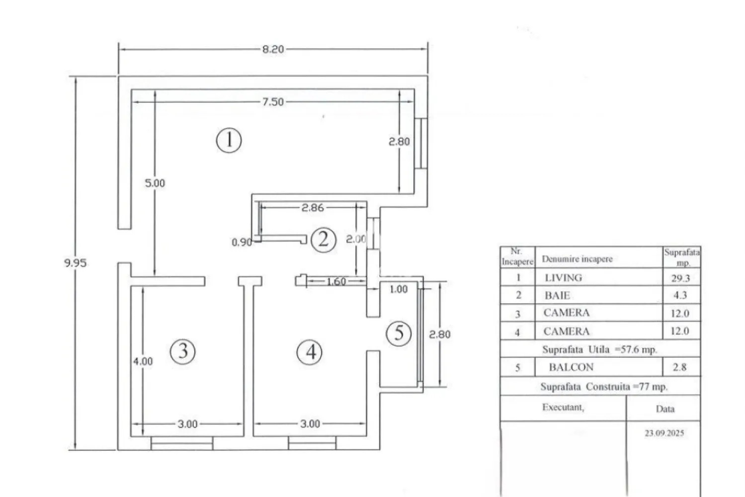 Apartament 3 camere – Complet mobilat și utilat Strand Sibiu